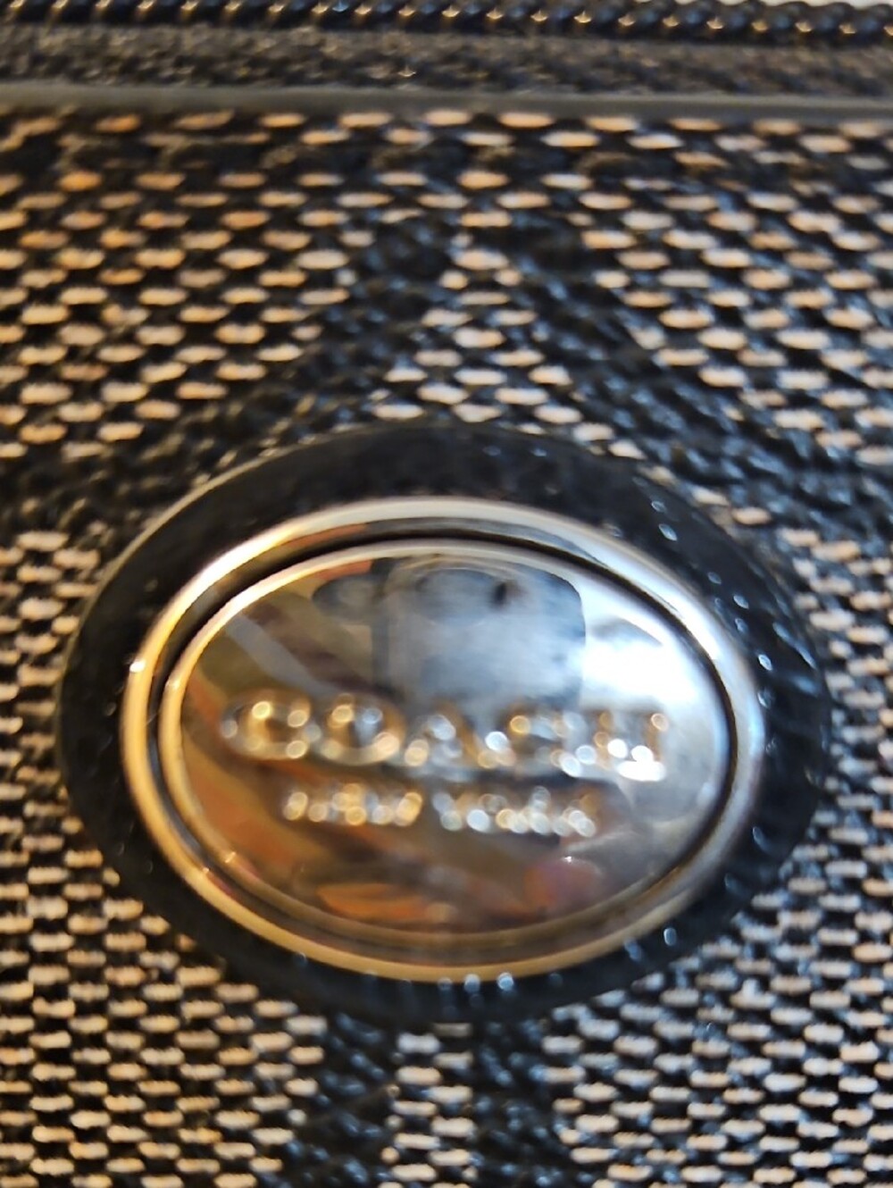 Coach Black and Gray Signature Wristlet Pouch - Picture 2 of 4